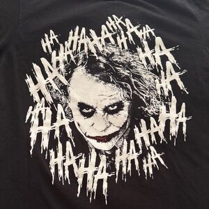 Black Graphic Tee with Joker Design